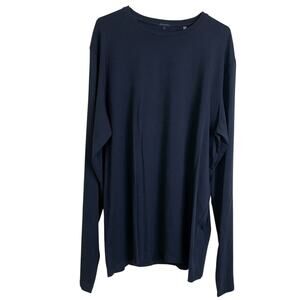 Patrick Assaraf Shirt Mens XLT Blue Long Sleeve Crew Performance Athleisure